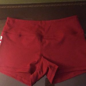 Savage Barbell Booty Shorts Red Medium